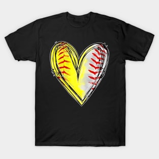 Mom Of Both Baseball Softball T-Shirt